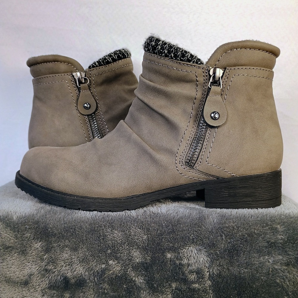 SPORTO Honor Faux Leather  Sweater Women's Booties Boots Gray‎ Size 6